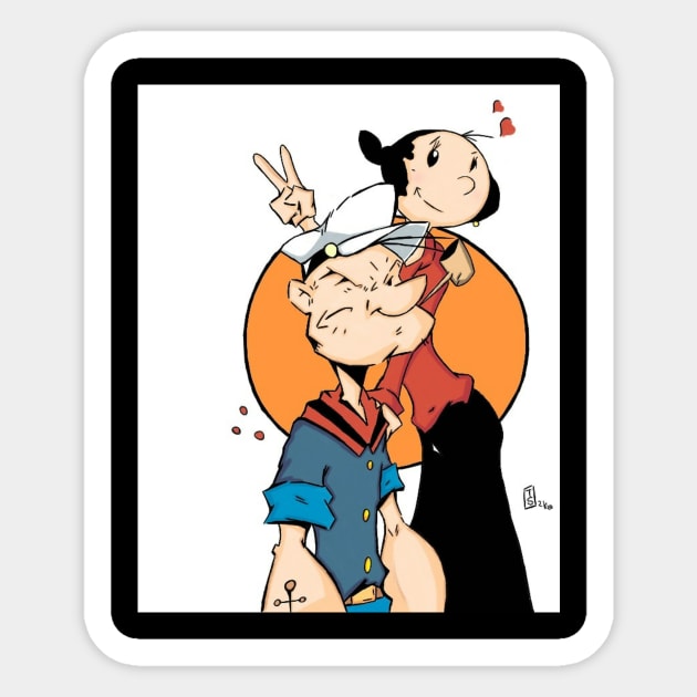 POPEYE THE SAILOR MAN AND OLIVE OIL Sticker by Tazartist